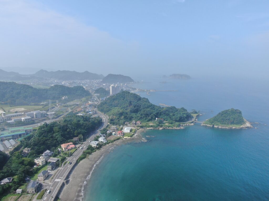 真珠島と浮島空撮写真